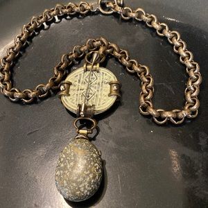 VINTAGE MEN’S BROWN HEAVY CHAIN WITH GRAY PENDANT